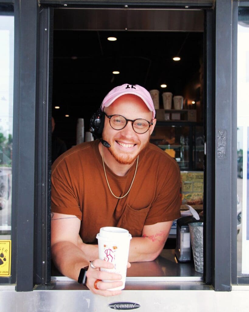 Smiling With Drive Thru Order